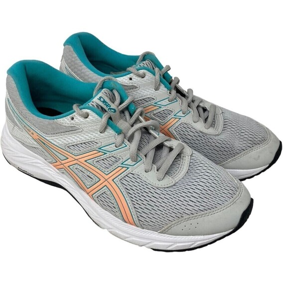 Asics GEL-Contend 6 Running Shoes Gray Pink Blue Women's Wide Size 8 US 39.5 EU - Picture 1 of 10